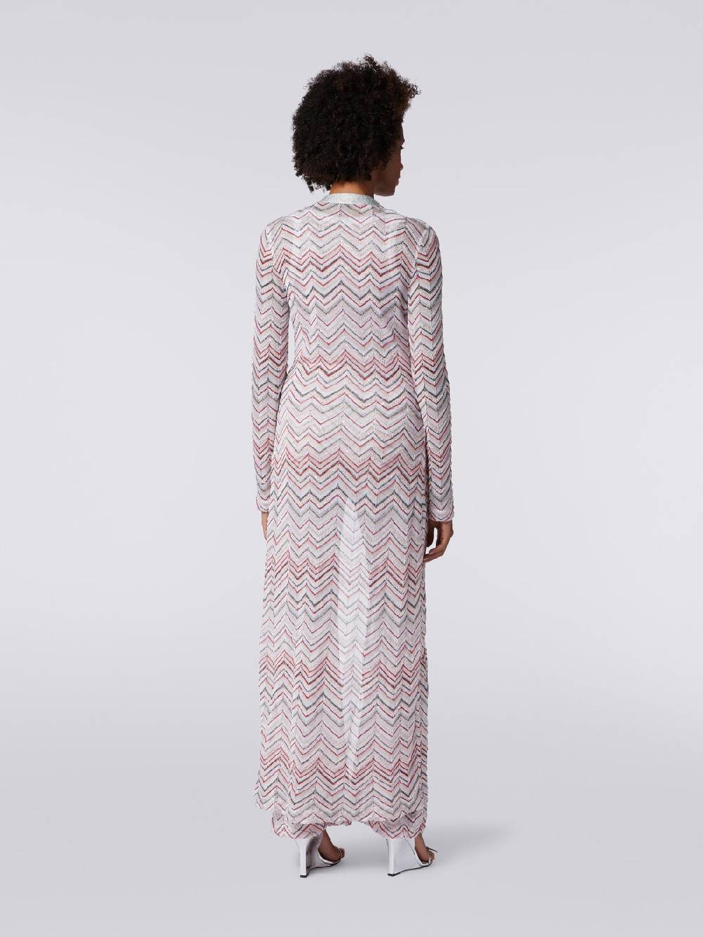 Missoni Cardigan lungo in maglia zig zag con lurex e paillettes Prezzo Ridotto
