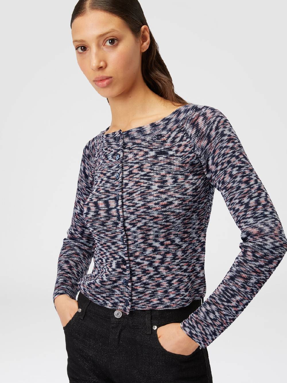 Missoni Cardigan corto in misto viscosa fiammata Sottocosto