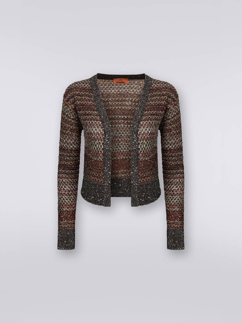 Missoni Cardigan corto in maglia a rete con paillettes Presa