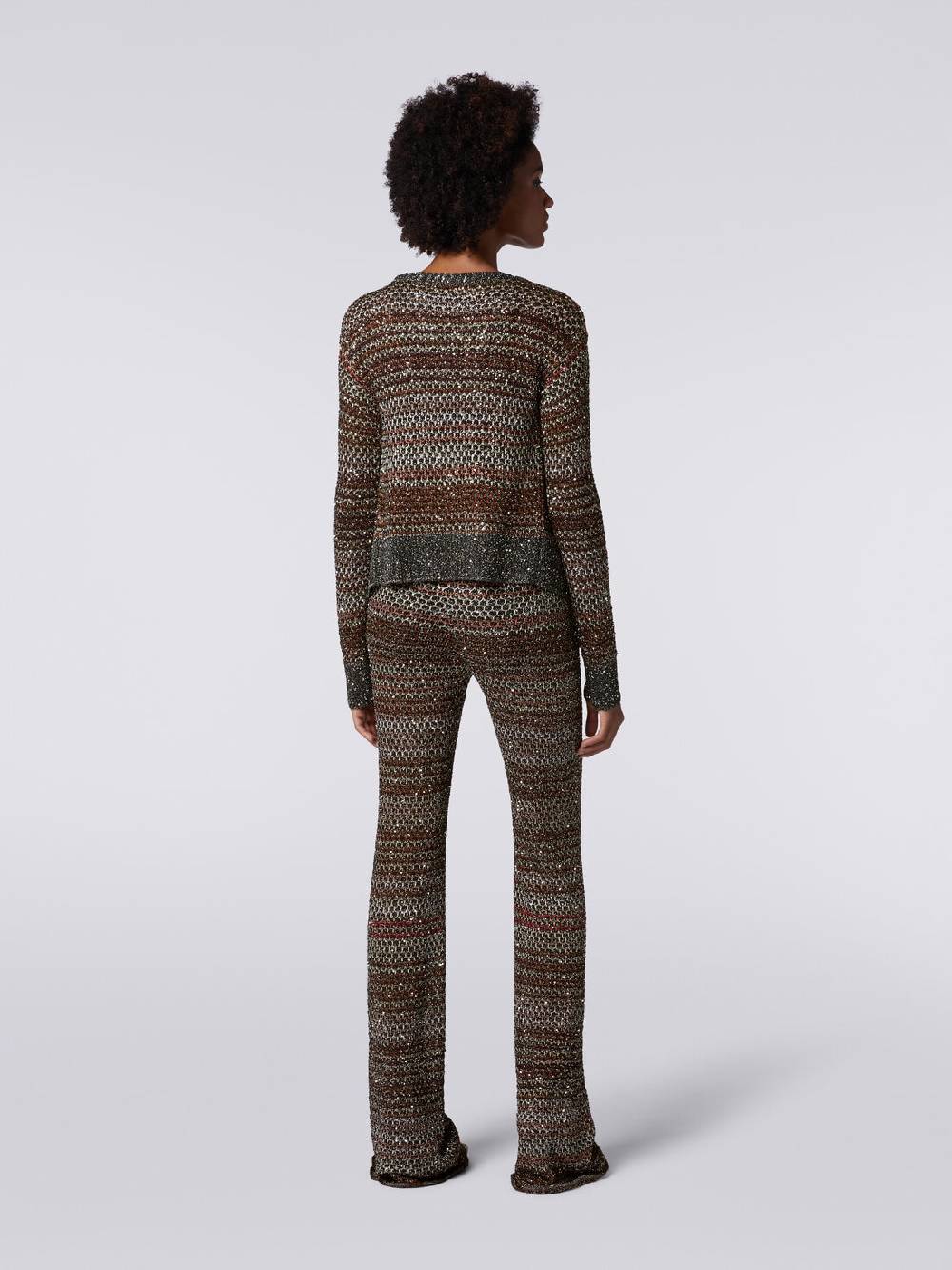 Missoni Cardigan corto in maglia a rete con paillettes Presa