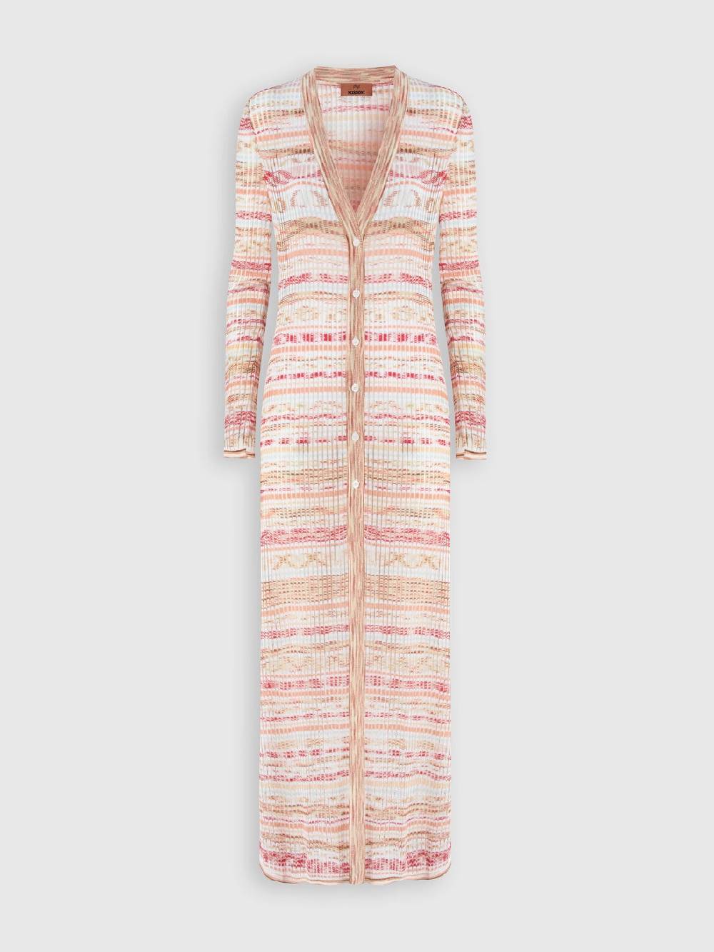 Missoni Cardigan lungo a costine in viscosa fiammata Sconto