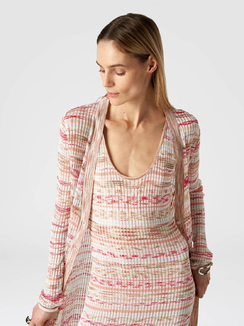 Missoni Cardigan lungo a costine in viscosa fiammata Sconto