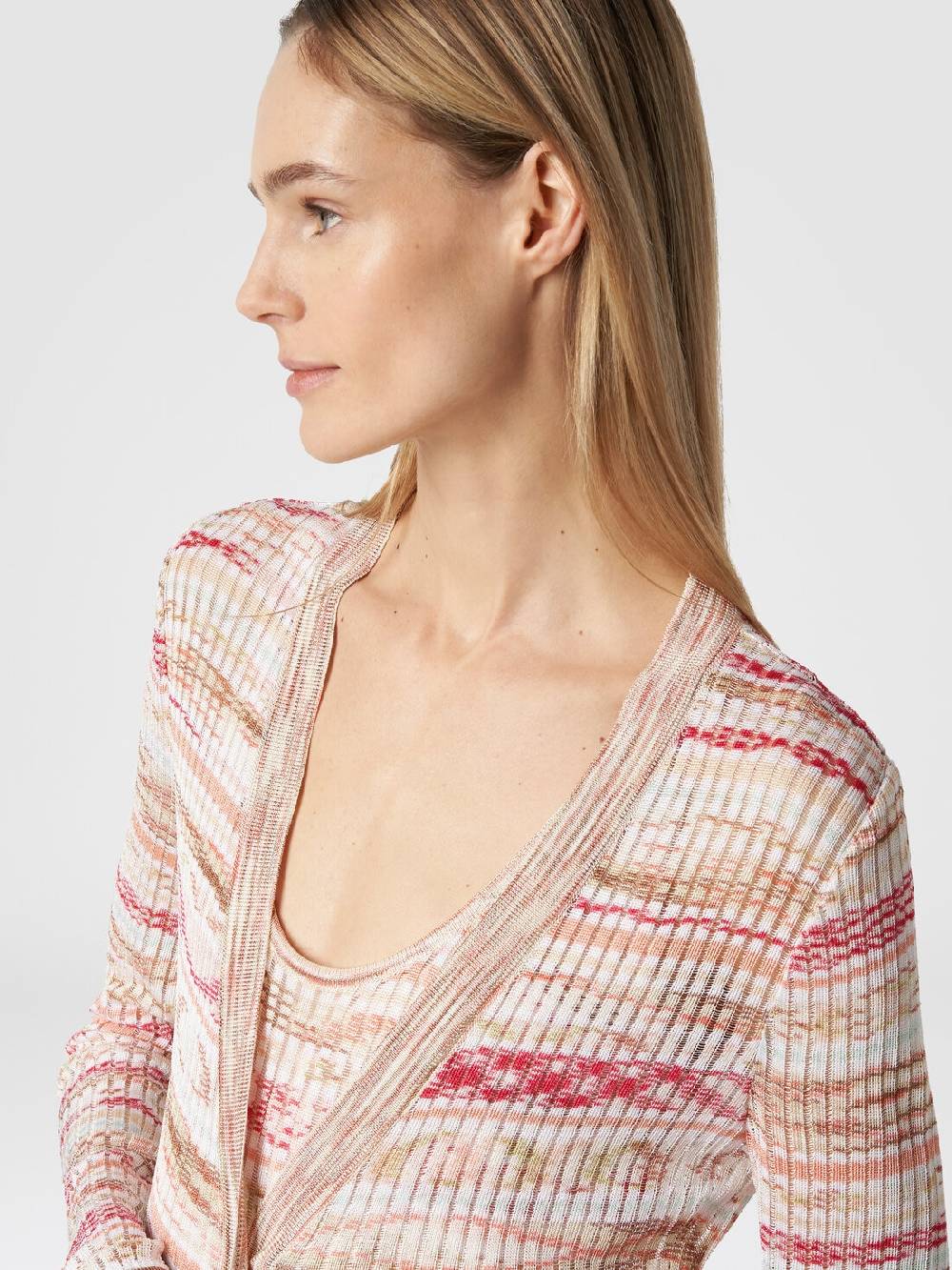 Missoni Cardigan lungo a costine in viscosa fiammata Sconto