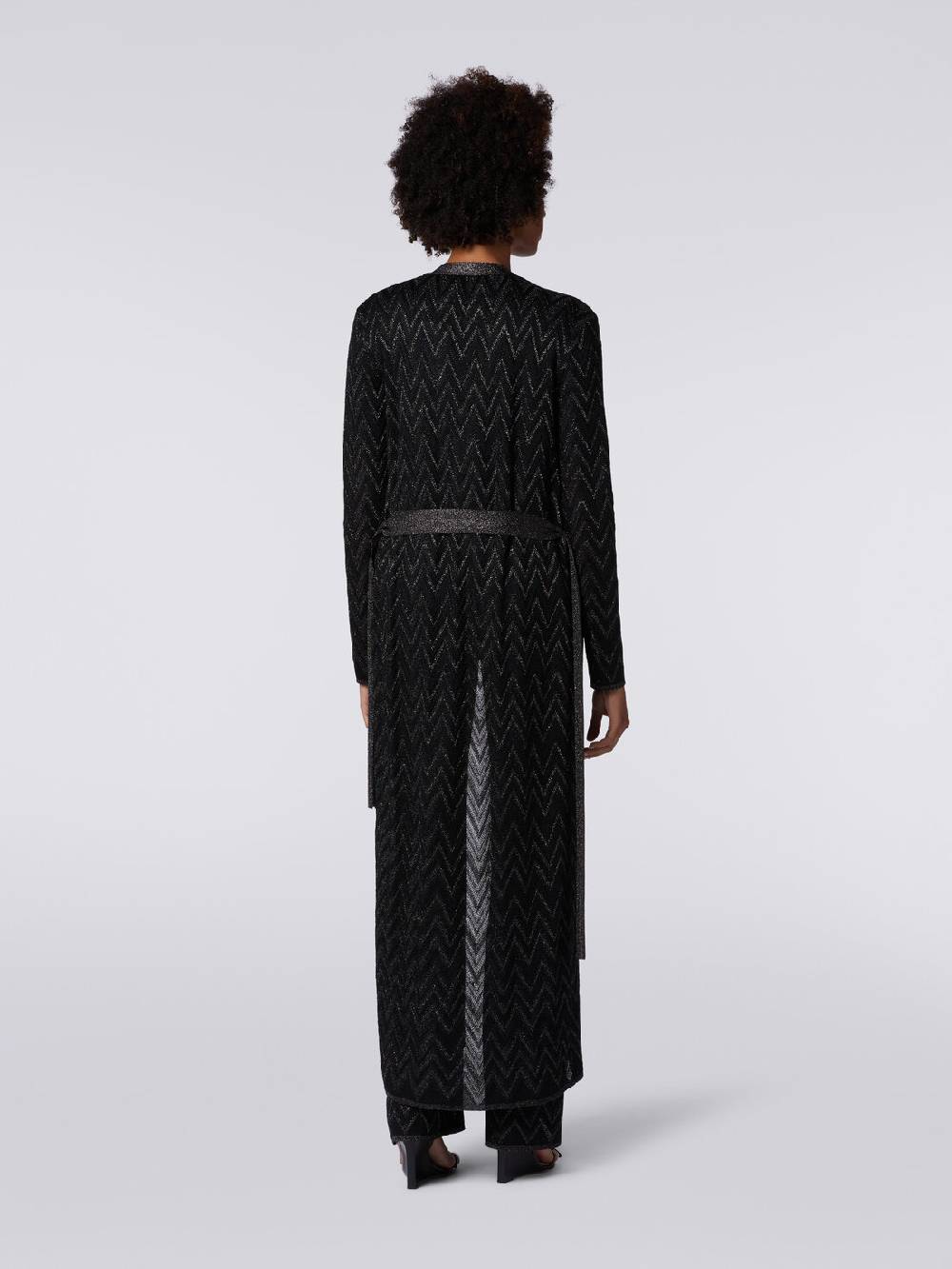 Missoni Cardigan lungo in maglia chevron con lurex Economico