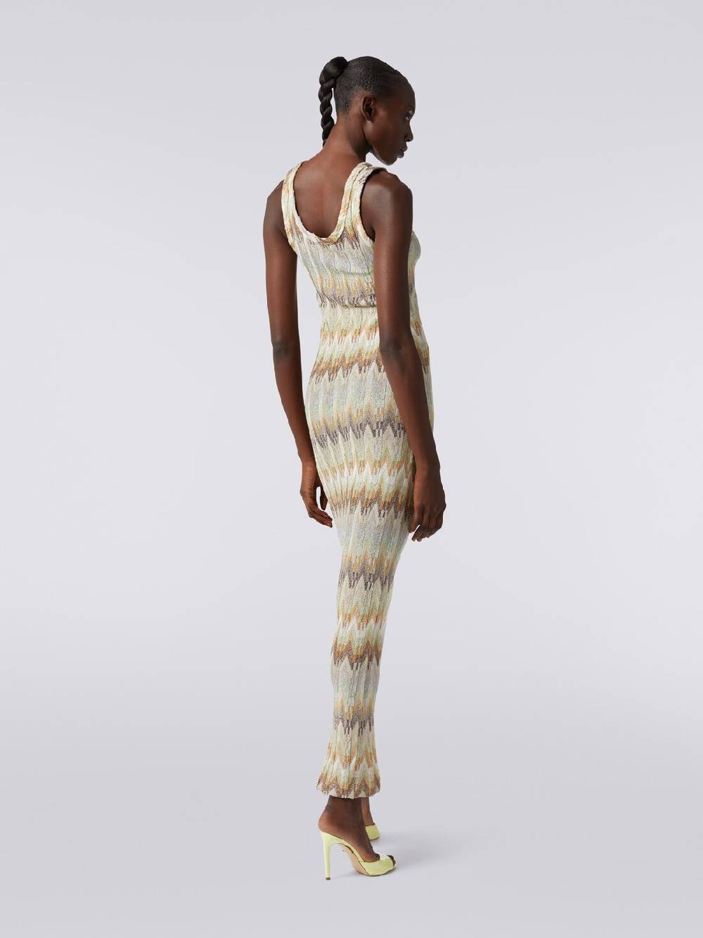 Missoni Abito lungo smanicato in viscosa zig zag con lurex Online