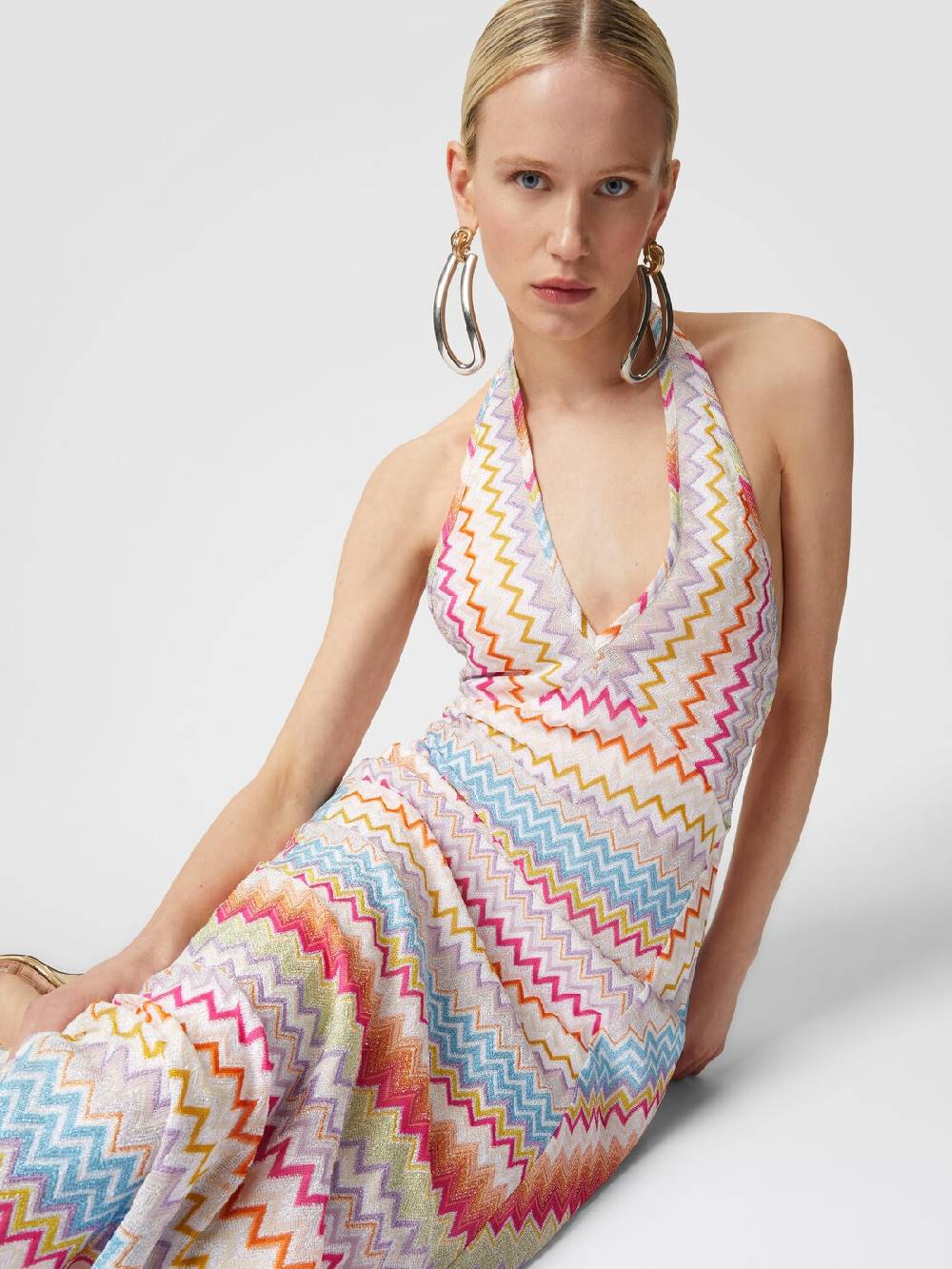 Missoni Abito lungo in viscosa zig zag con lurex Outlet