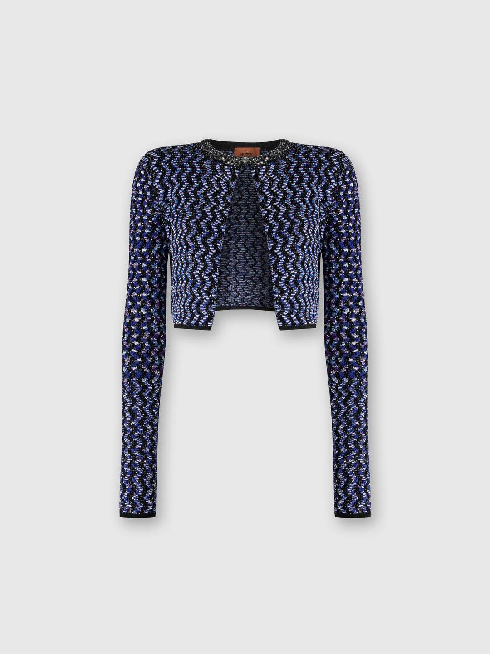 Missoni Cardigan zig zag goffrato con paillettes In Vendita