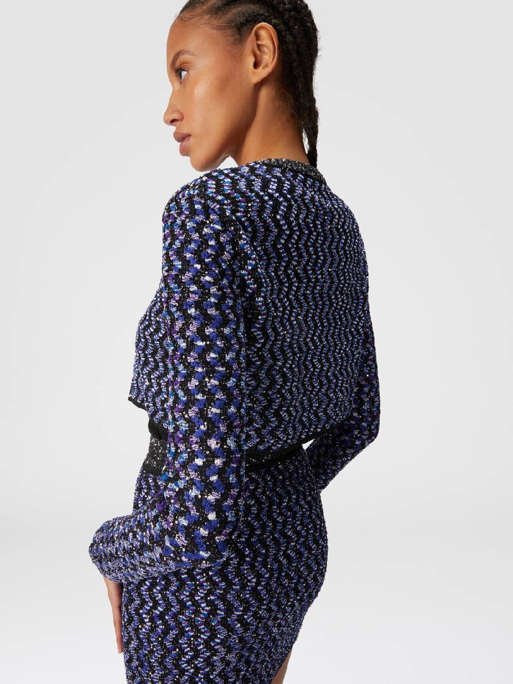 Missoni Cardigan zig zag goffrato con paillettes In Vendita