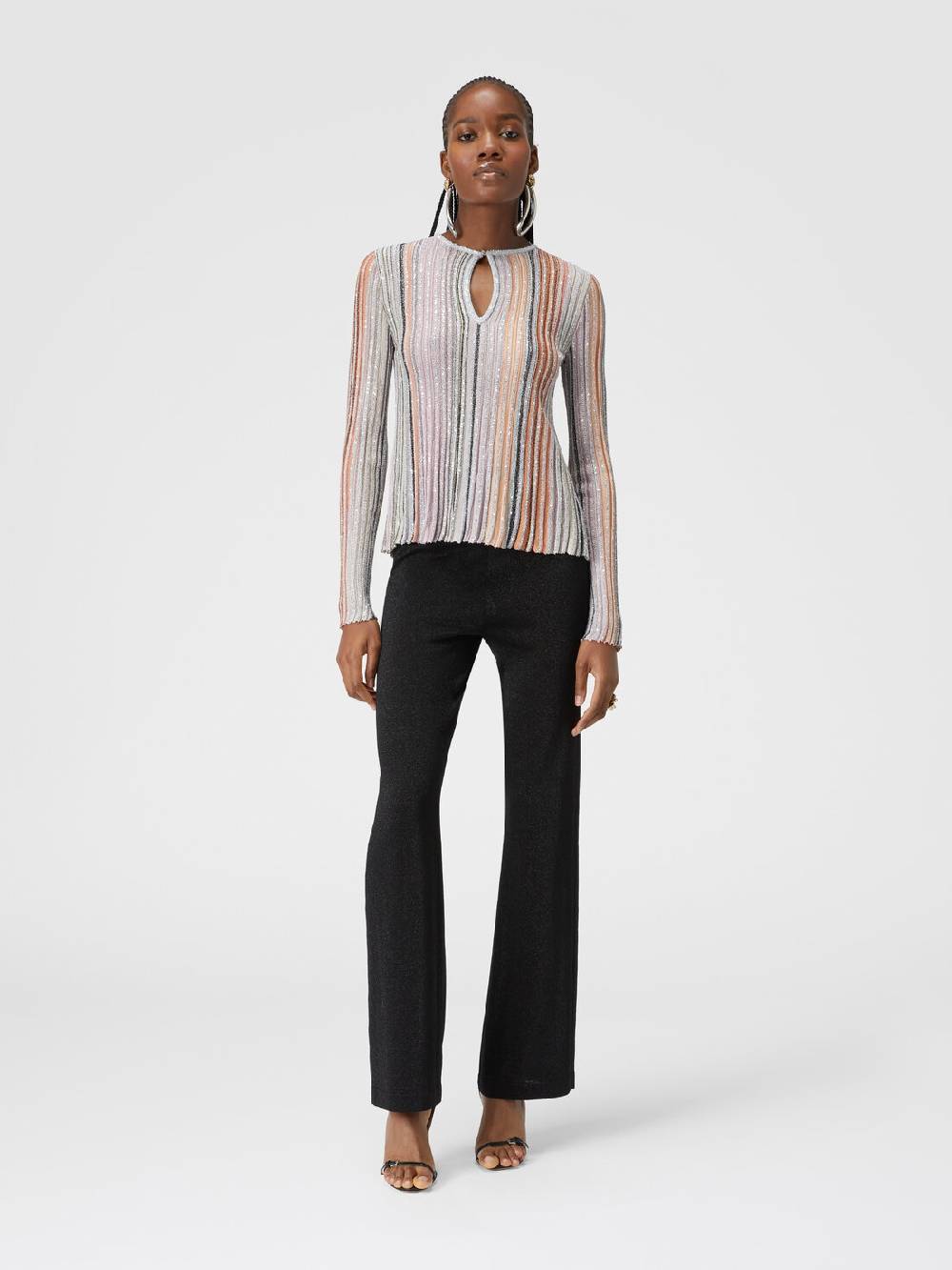 Missoni Pantaloni dritti in viscosa effetto glitter Hotsell