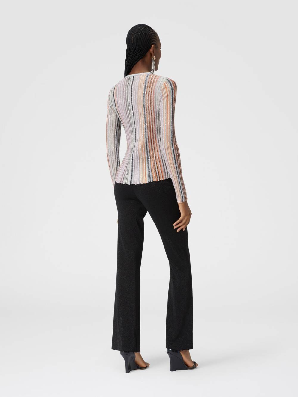 Missoni Pantaloni dritti in viscosa effetto glitter Hotsell