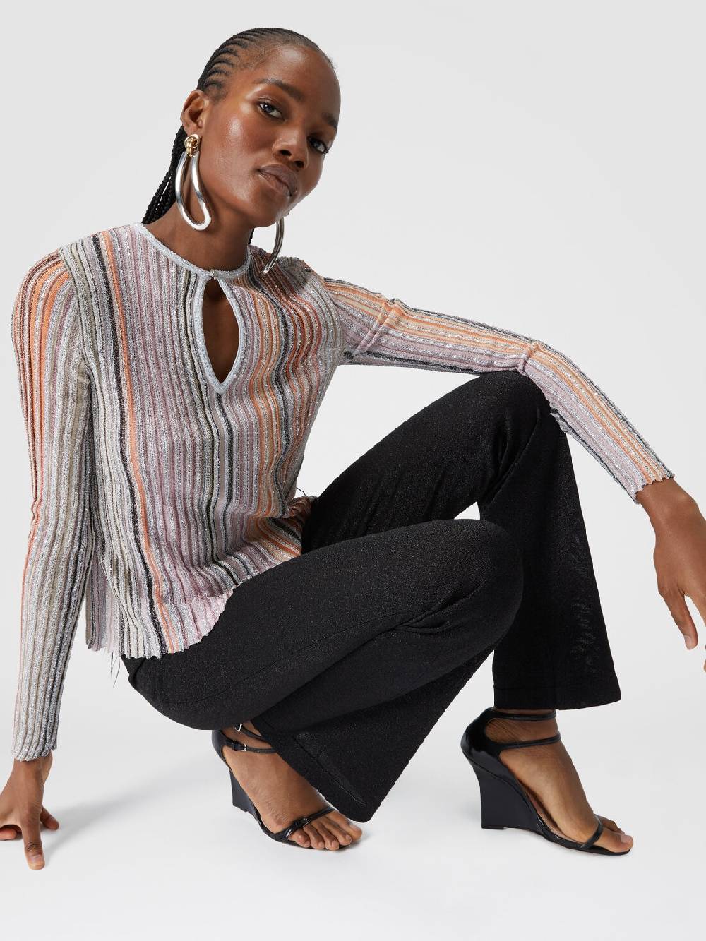 Missoni Pantaloni dritti in viscosa effetto glitter Hotsell