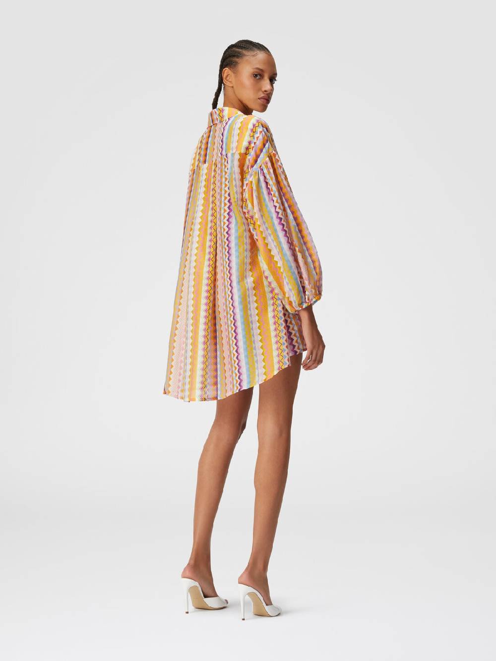 Missoni Blusa oversize in seta e cotone stampa zig zag Vendita Calda