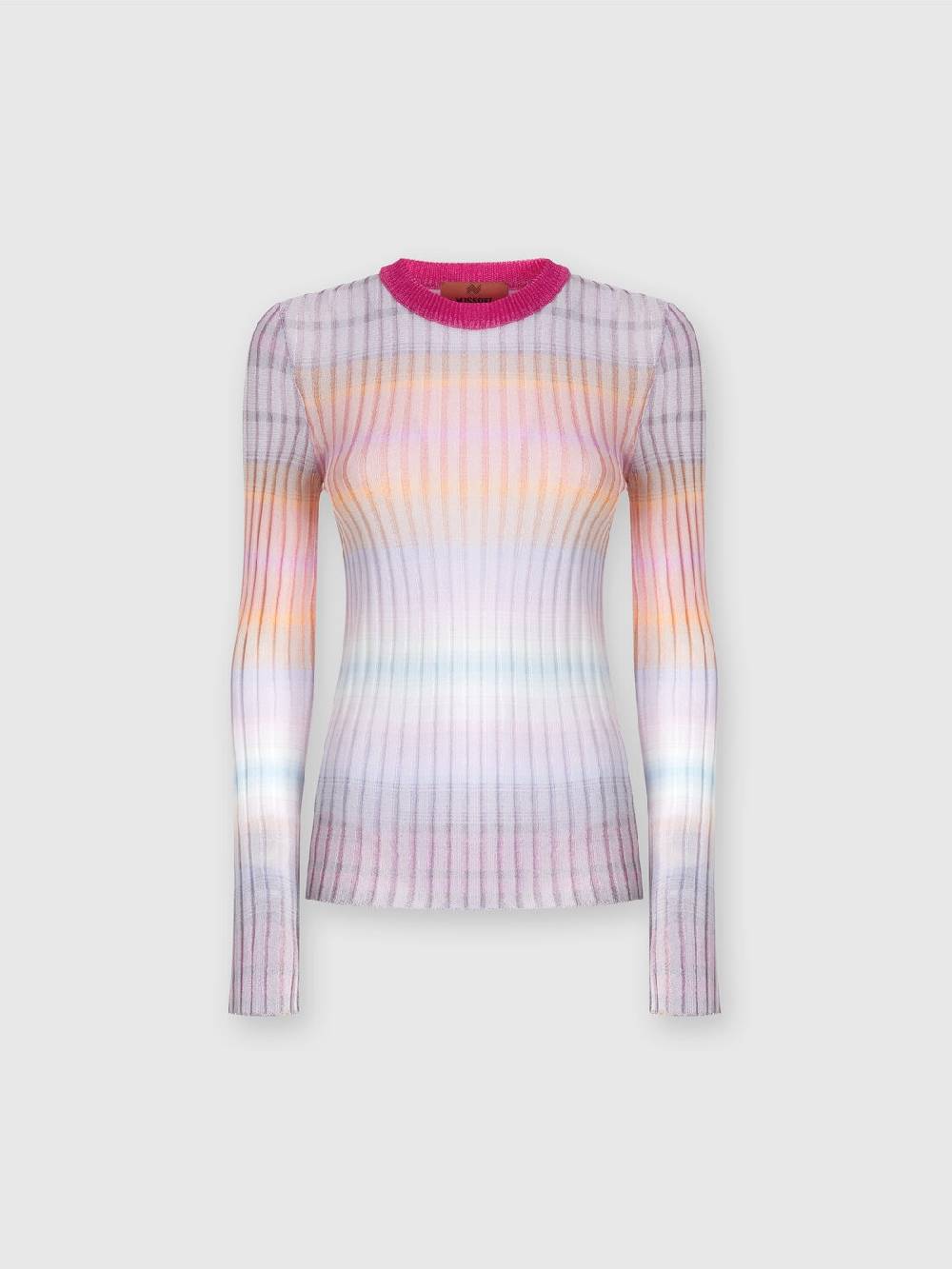 Missoni Maglia girocollo a coste con colletto a contrasto Vendita Economica