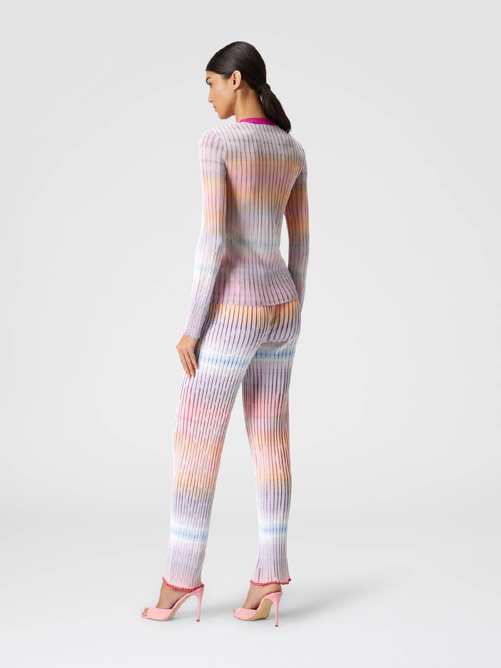 Missoni Maglia girocollo a coste con colletto a contrasto Vendita Economica