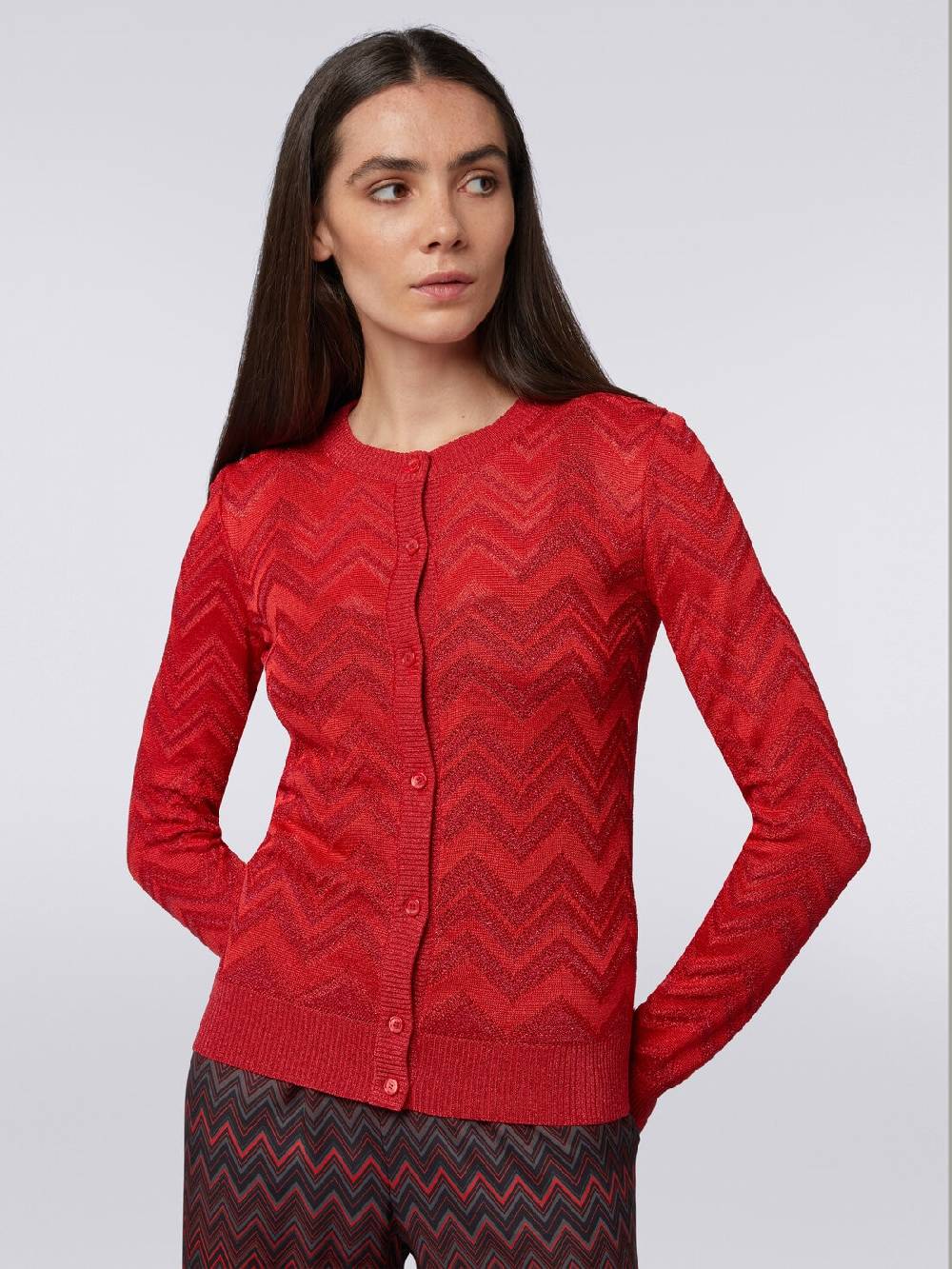 Missoni Cardigan in maglia zig zag tonale con lurex Negozio