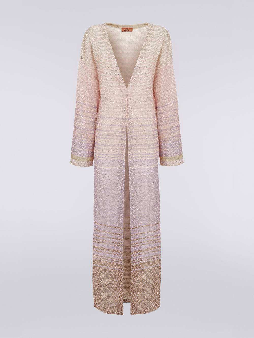 Missoni Cardigan lungo in maglia dégradé con paillettes In Saldo