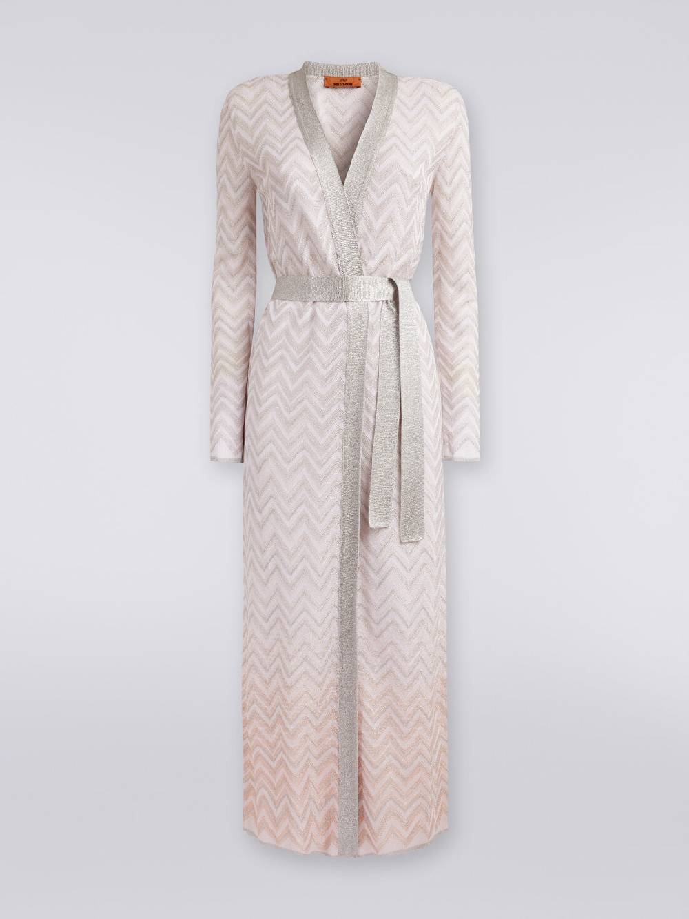 Missoni Cardigan lungo in maglia chevron con lurex Spedizione gratuita