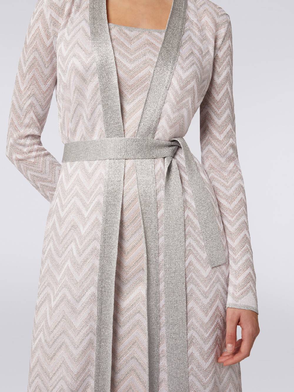 Missoni Cardigan lungo in maglia chevron con lurex Spedizione gratuita