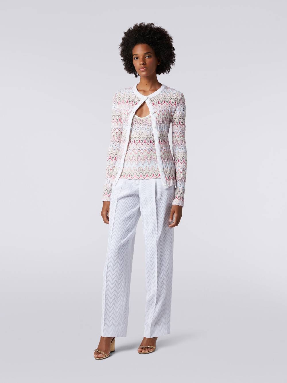 Missoni Cardigan in maglia con profili a contrasto e motivo a onde Negozio online di fabbrica