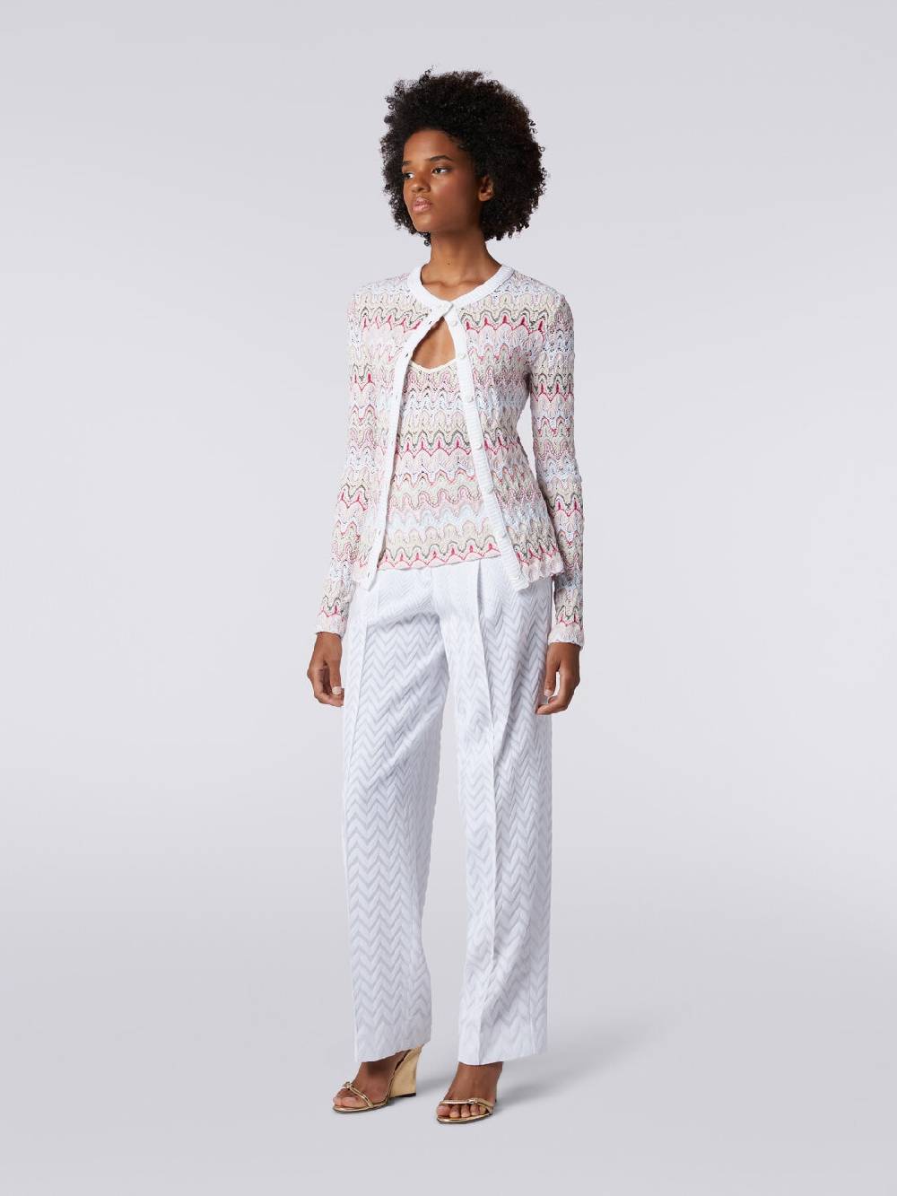Missoni Cardigan in maglia con profili a contrasto e motivo a onde Negozio online di fabbrica