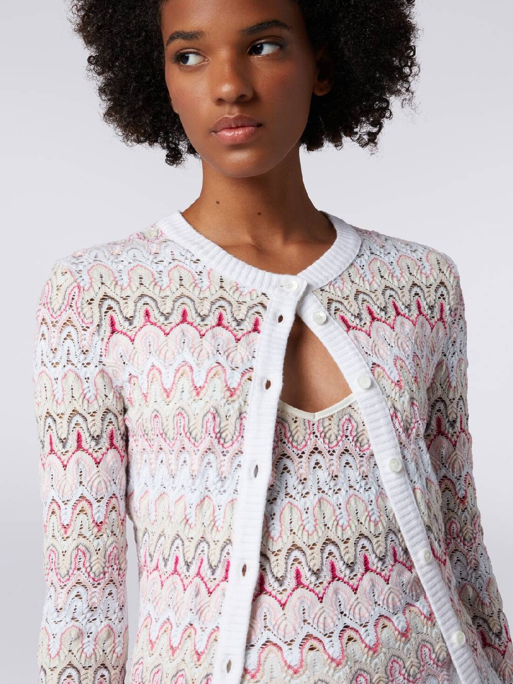Missoni Cardigan in maglia con profili a contrasto e motivo a onde Negozio online di fabbrica