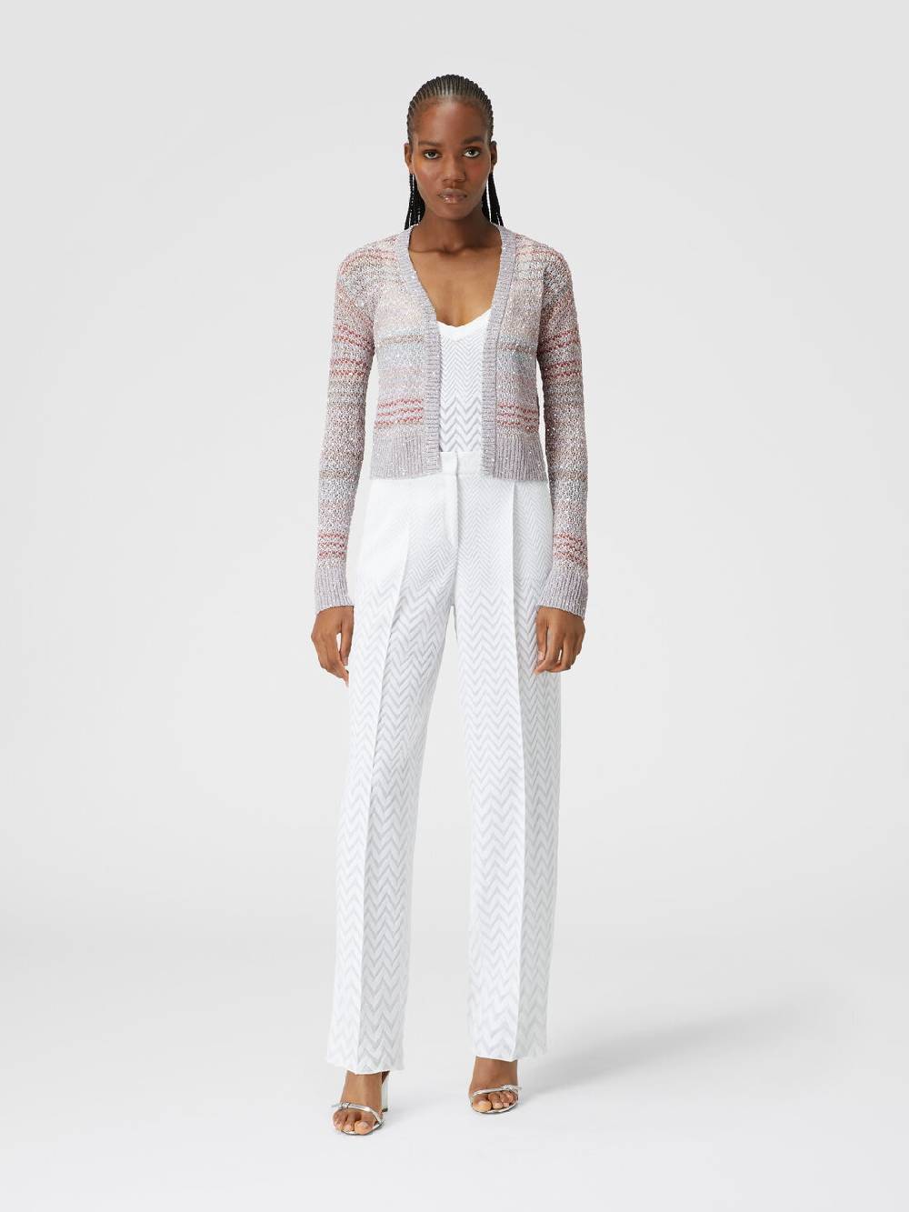 Missoni Cardigan corto in maglia a rete con paillettes Prezzo di fabbrica