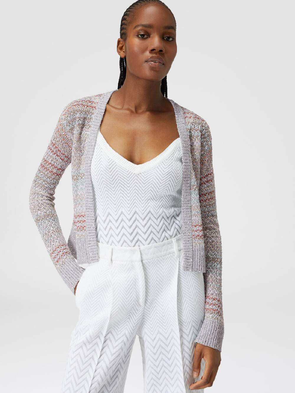 Missoni Cardigan corto in maglia a rete con paillettes Prezzo di fabbrica