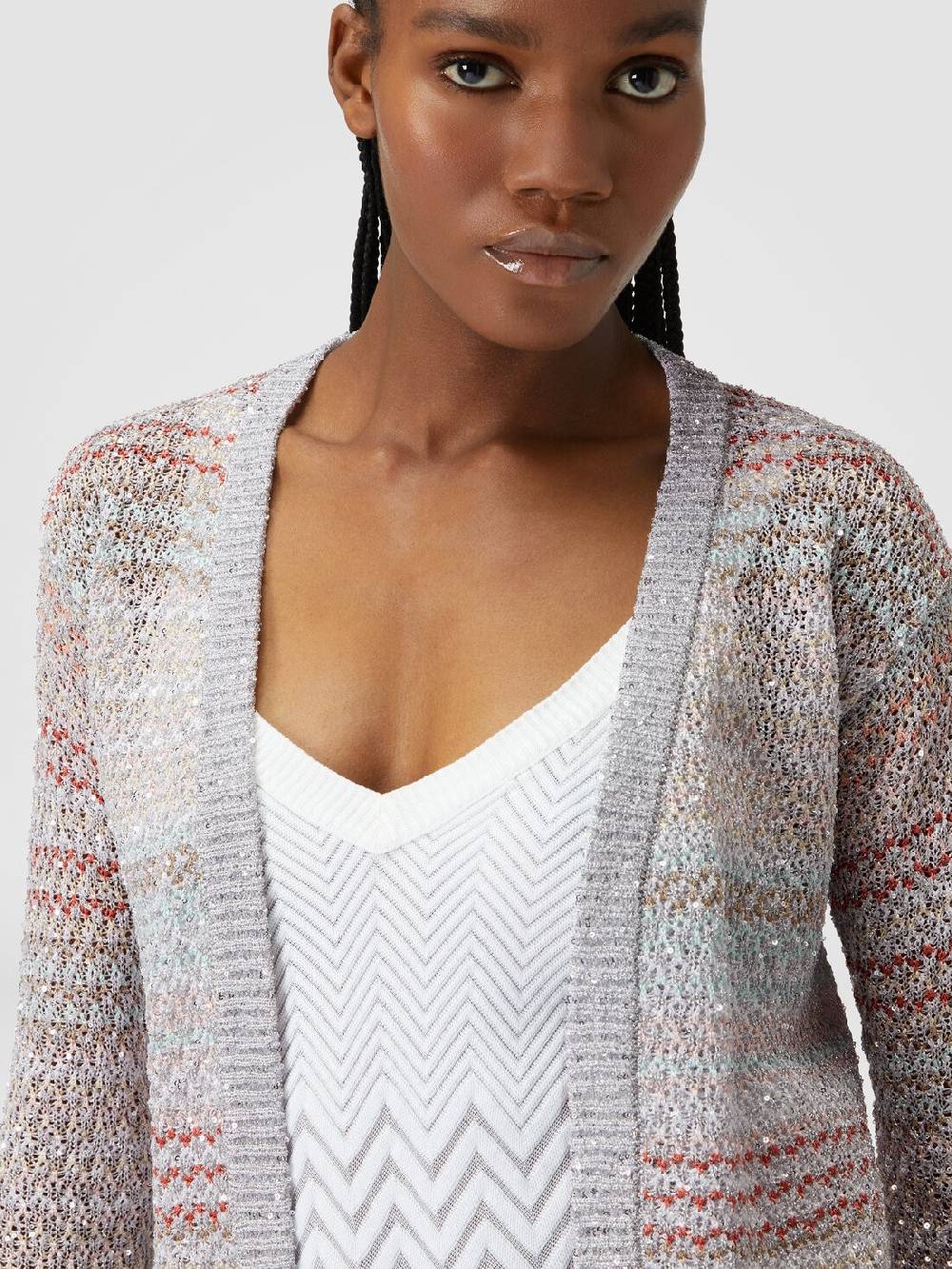 Missoni Cardigan corto in maglia a rete con paillettes Prezzo di fabbrica