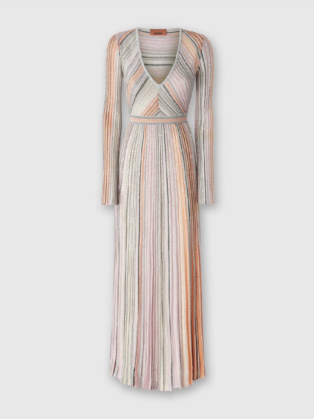 Missoni Abito lungo in maglia plissée lamé Offerta speciale