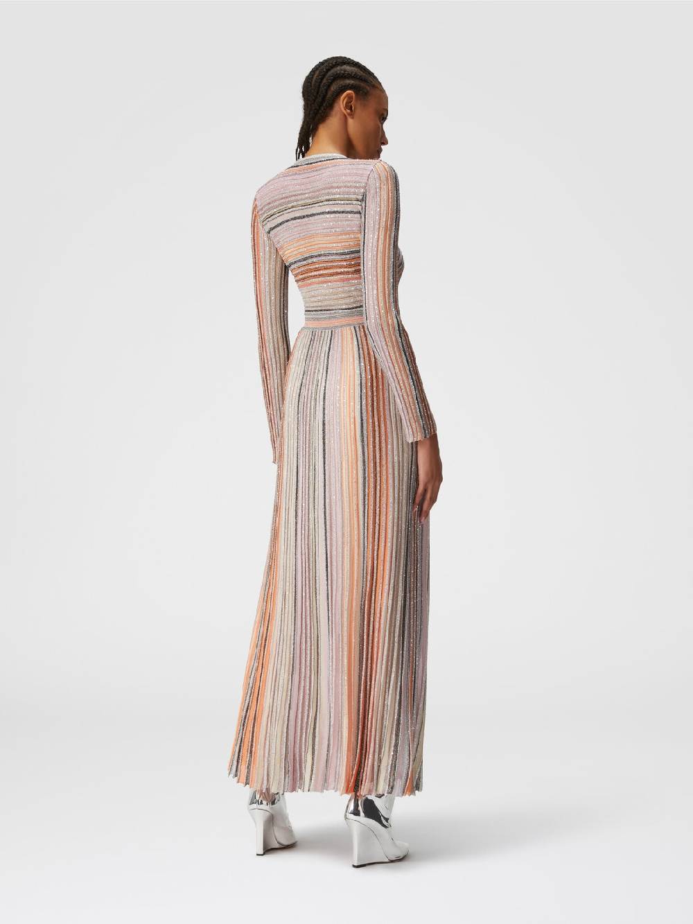 Missoni Abito lungo in maglia plissée lamé Offerta speciale