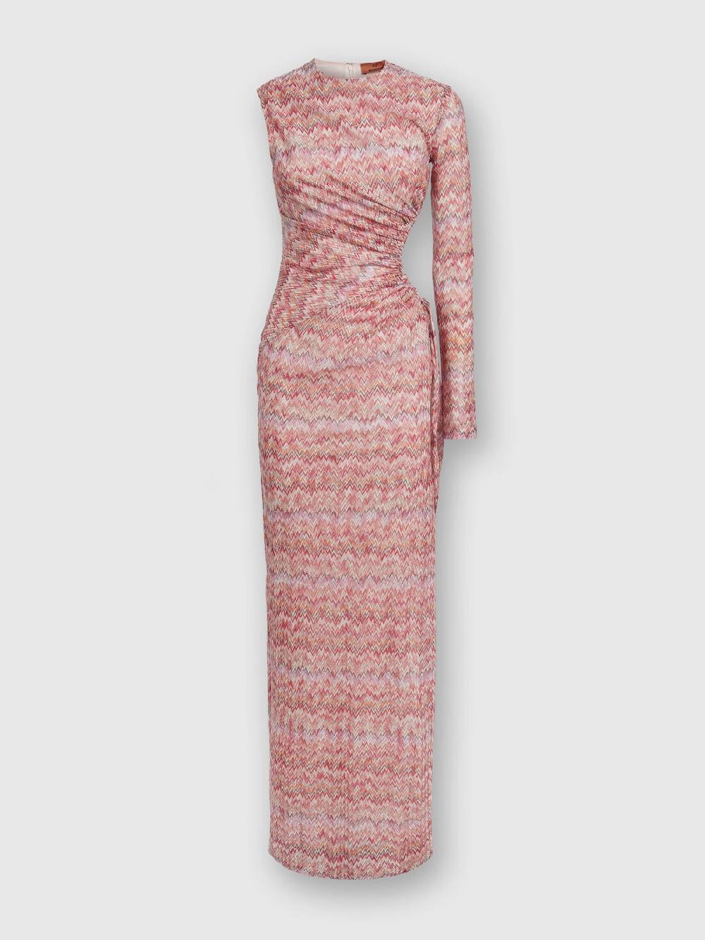 Missoni Abito lungo monospalla con dettaglio cut-out e spacco Flash Sale