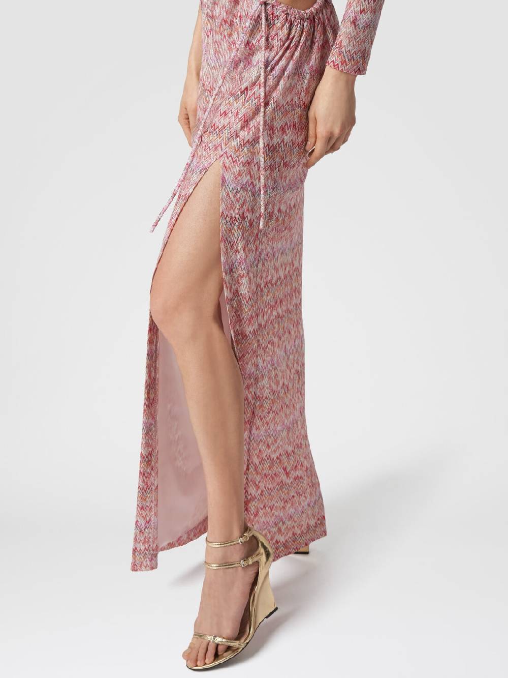 Missoni Abito lungo monospalla con dettaglio cut-out e spacco Flash Sale