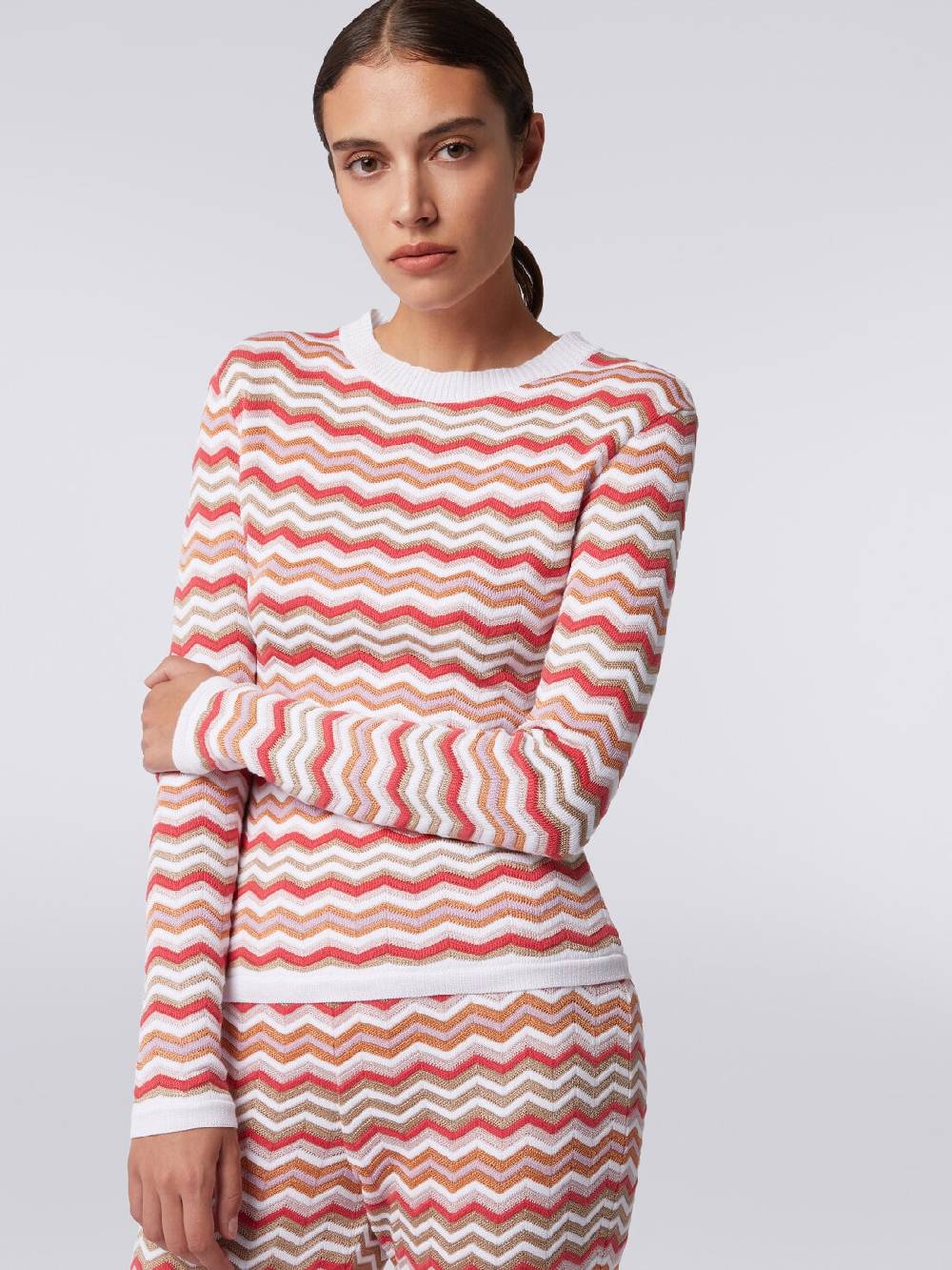 Missoni Pullover girocollo in cotone e viscosa zig zag Fornitura limitata