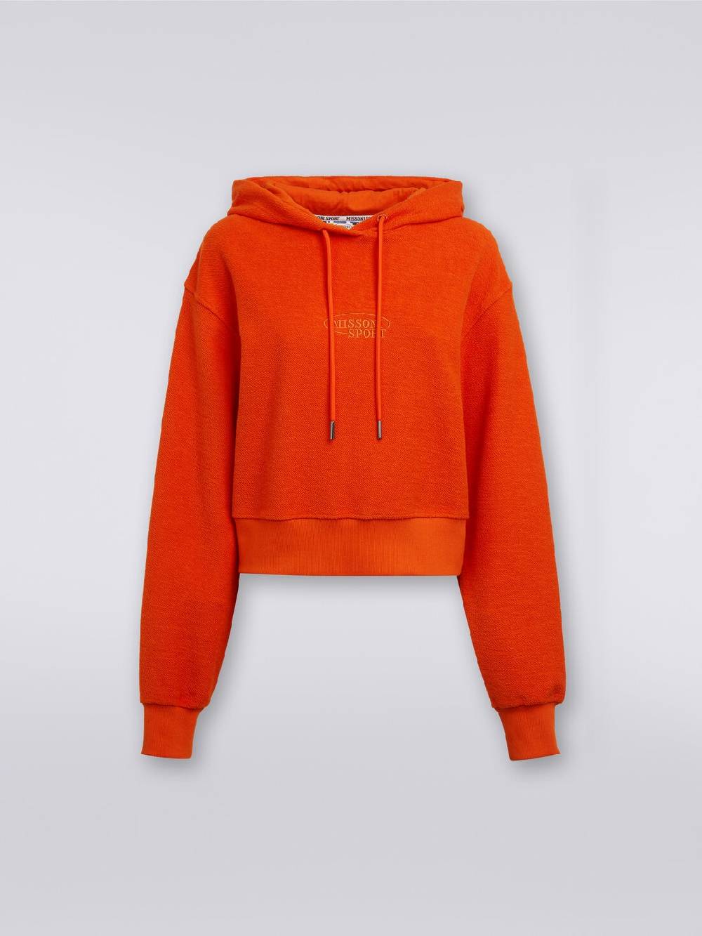 Missoni Felpa garzata crop con cappuccio e logo Offerta natalizia