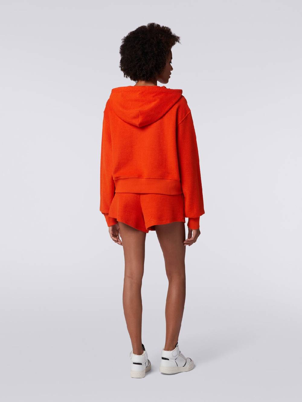 Missoni Felpa garzata crop con cappuccio e logo Offerta natalizia