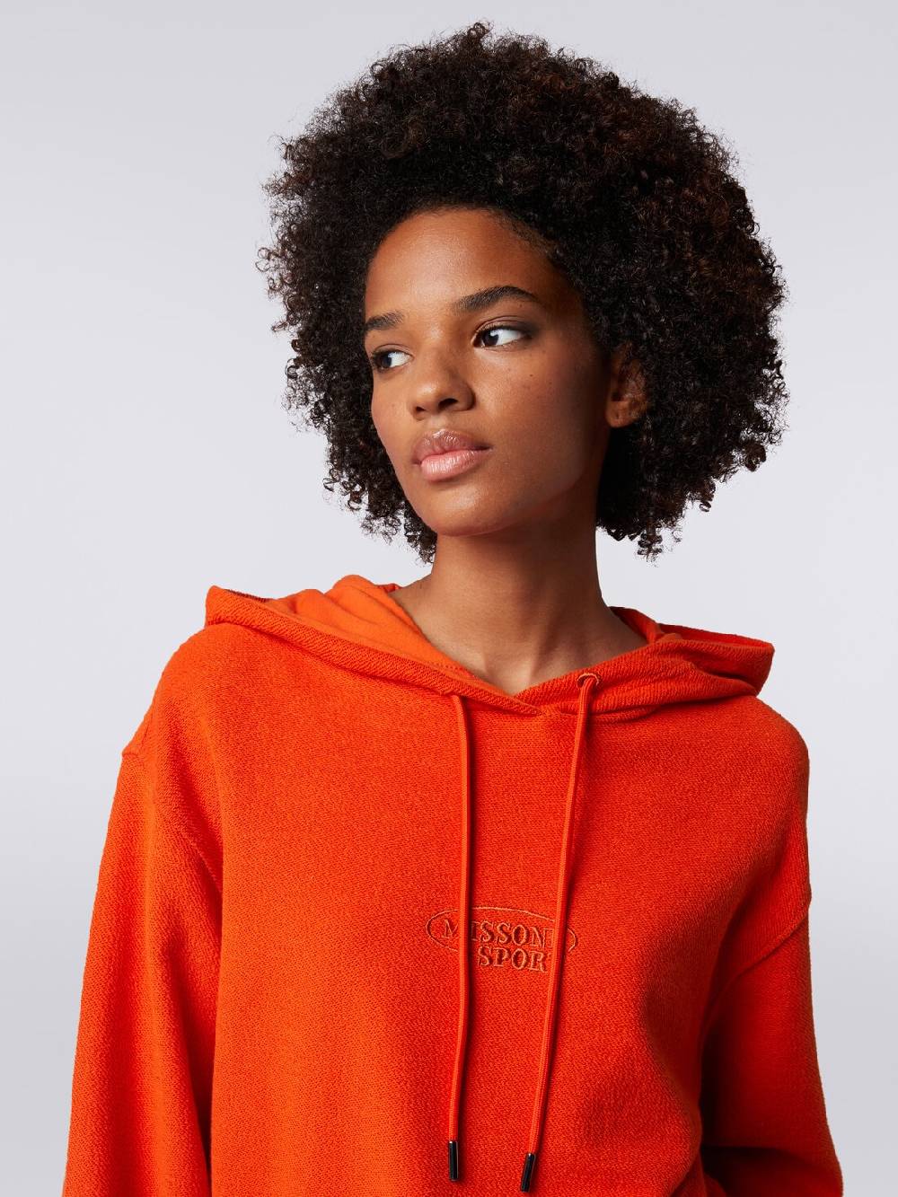 Missoni Felpa garzata crop con cappuccio e logo Offerta natalizia