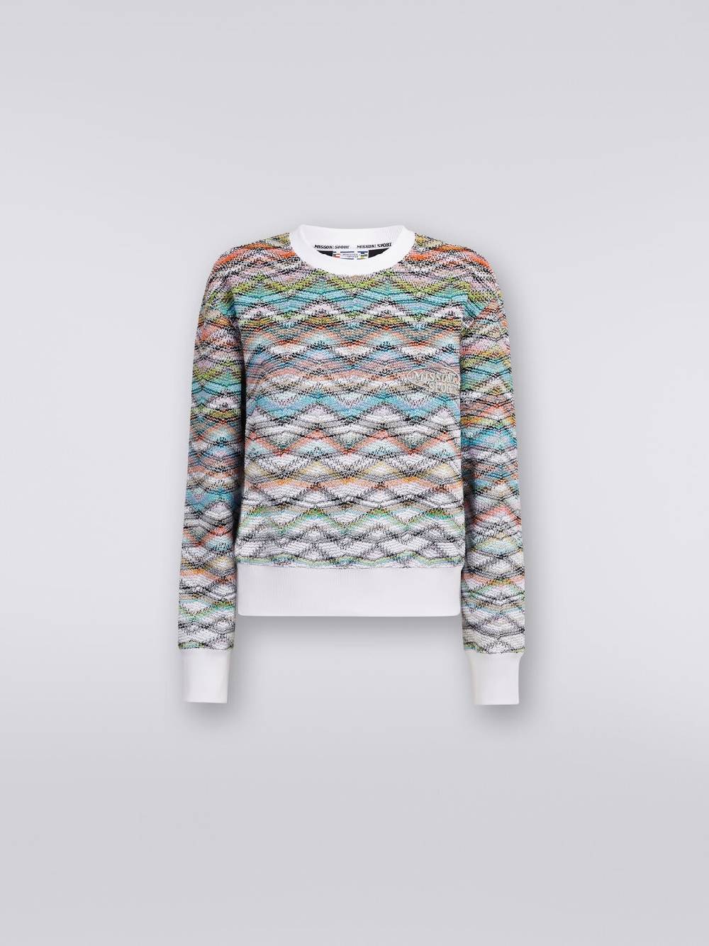 Missoni Felpa girocollo in maglia con lurex e logo Offerta Pasqua