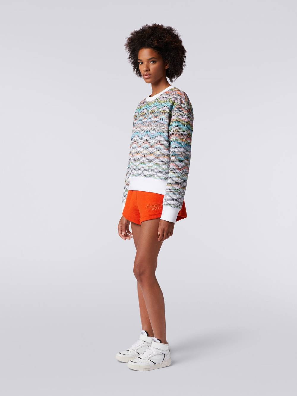Missoni Felpa girocollo in maglia con lurex e logo Offerta Pasqua