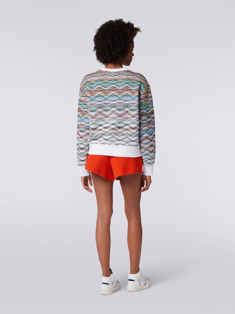 Missoni Felpa girocollo in maglia con lurex e logo Offerta Pasqua