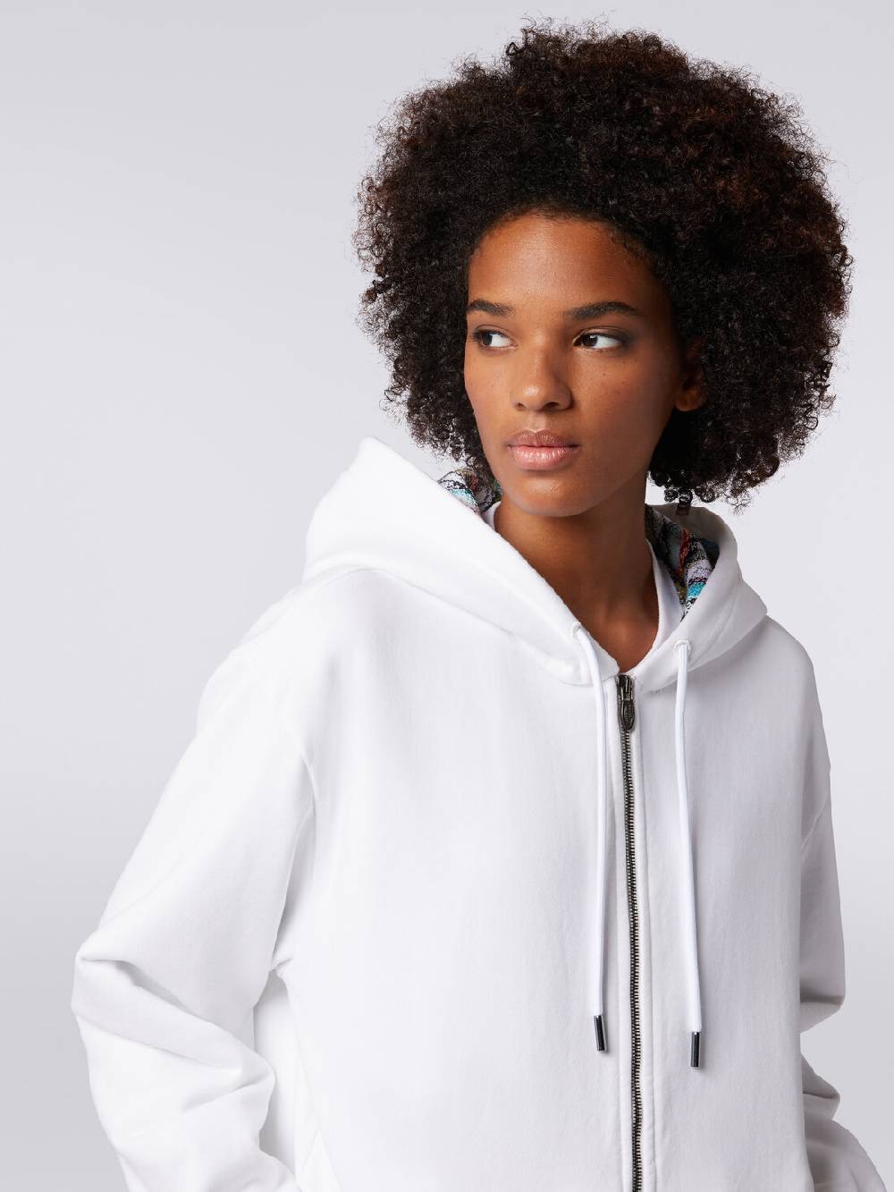Missoni Cardigan in felpa di cotone con cappuccio foderato in maglia Offerta per la Festa della Mamma
