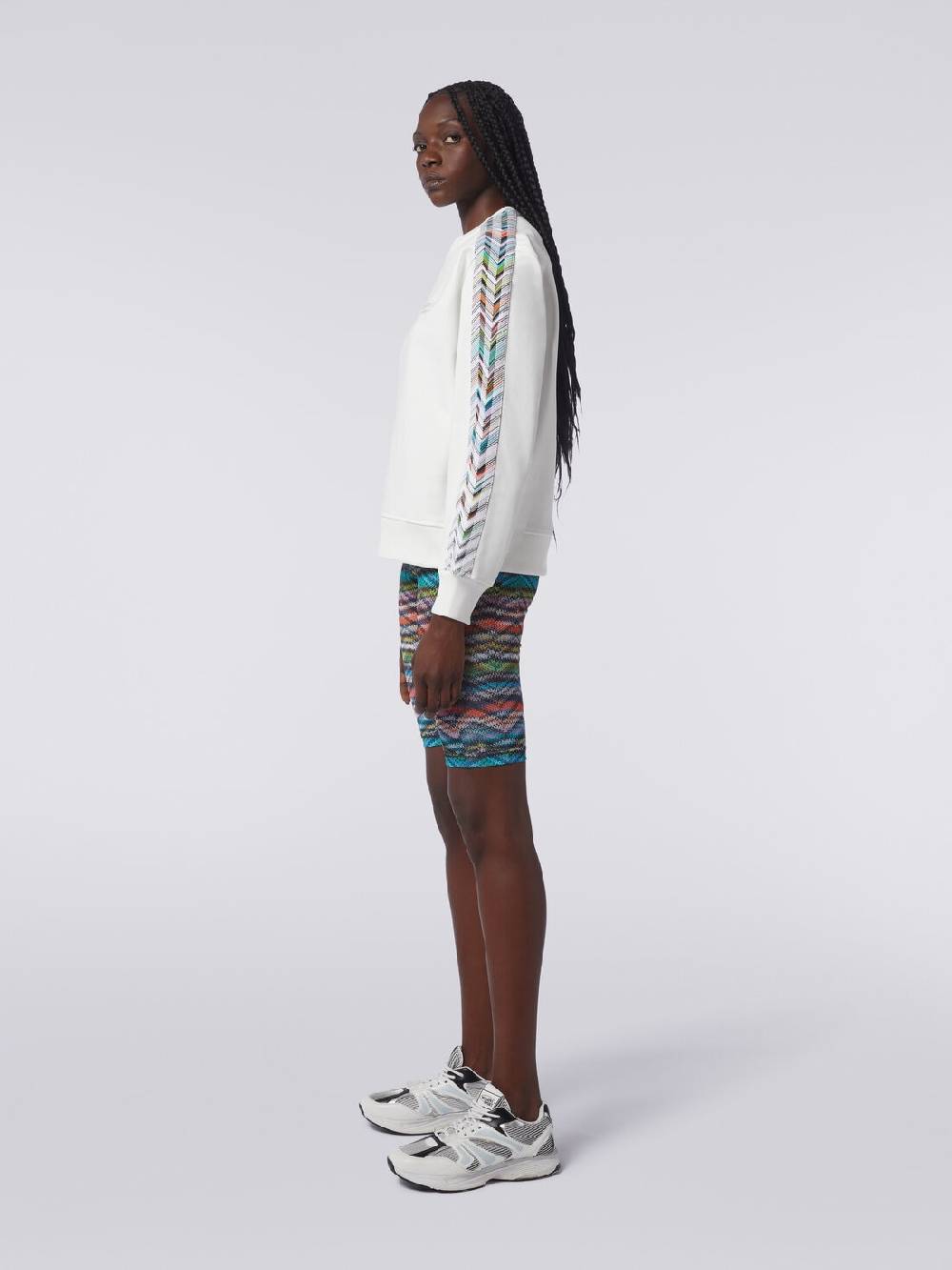 Missoni Felpa girocollo con logo e dettagli in maglia Offerta Giorno del Papà