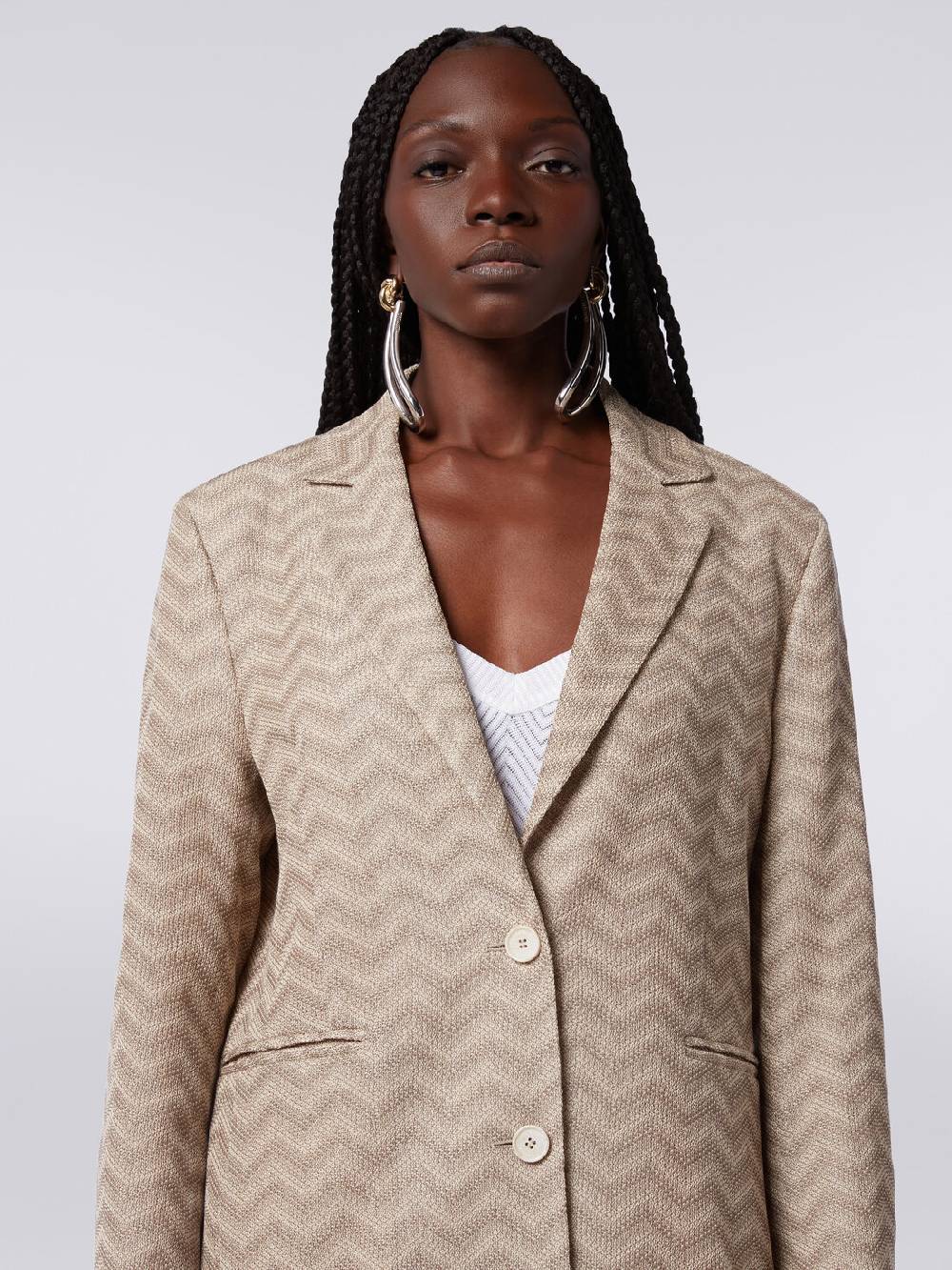 Missoni Blazer monopetto in cotone chevron Offerta Anniversario
