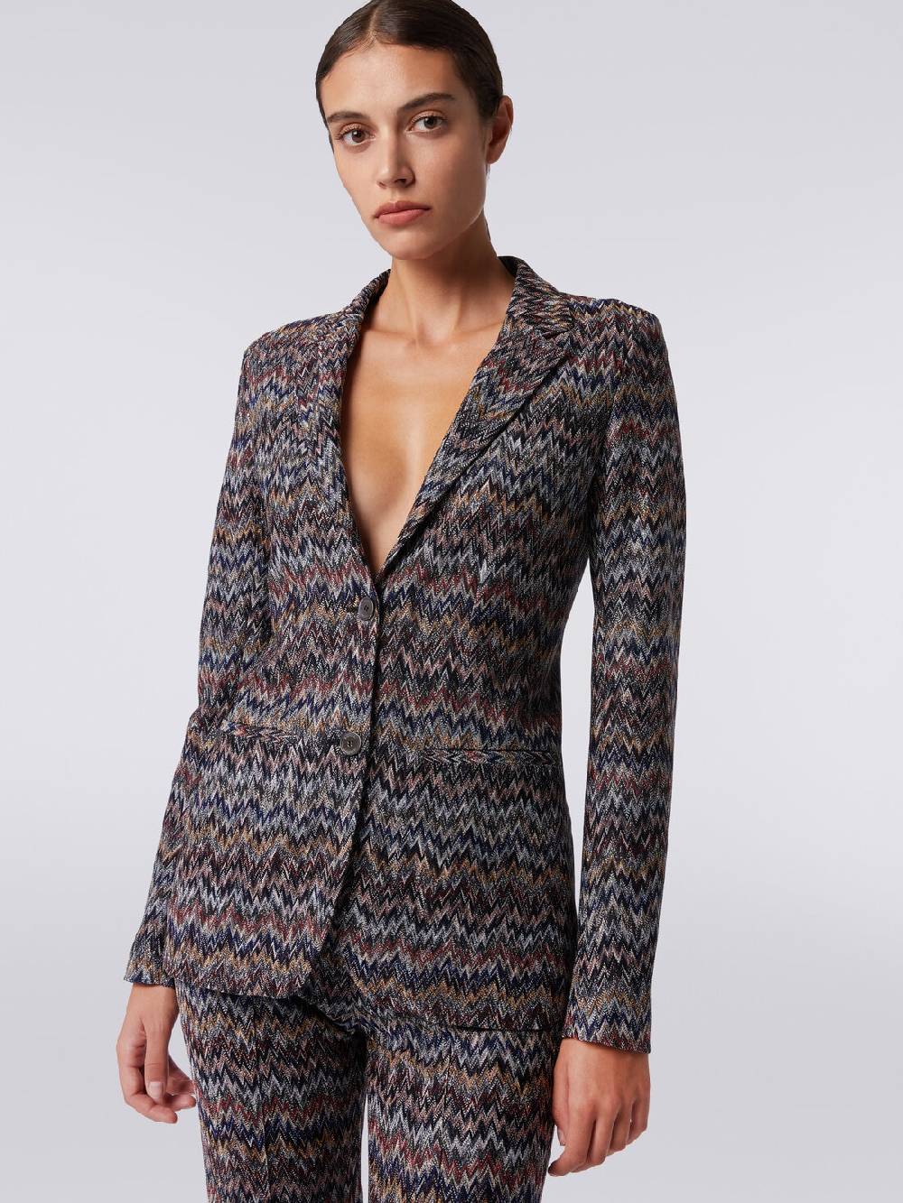 Missoni Blazer in misto viscosa zig zag con lurex Vendita calda