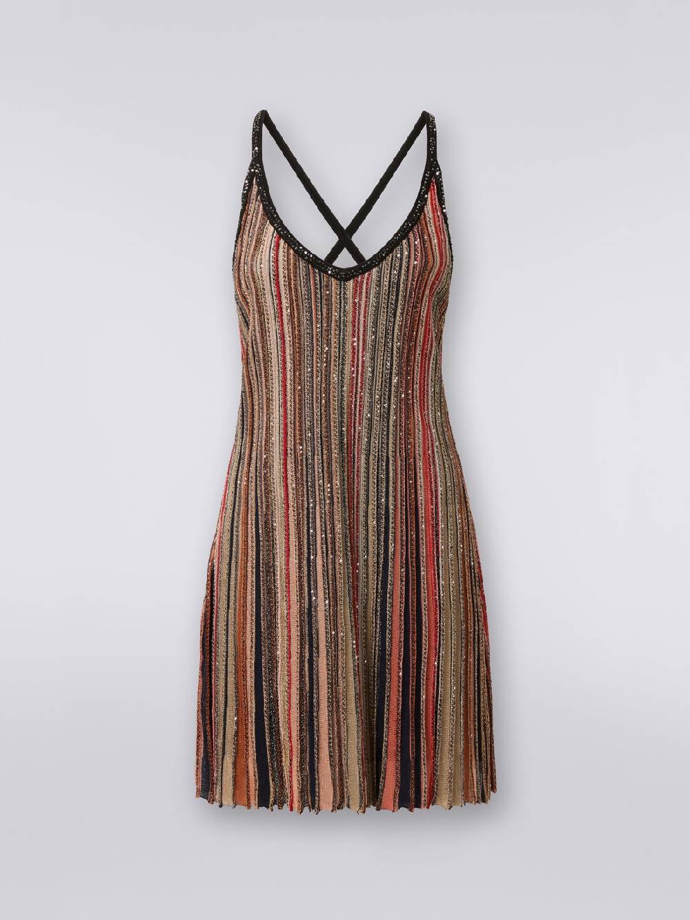 Missoni Mini-abito in maglia a righe verticali con paillettes Latest fashion