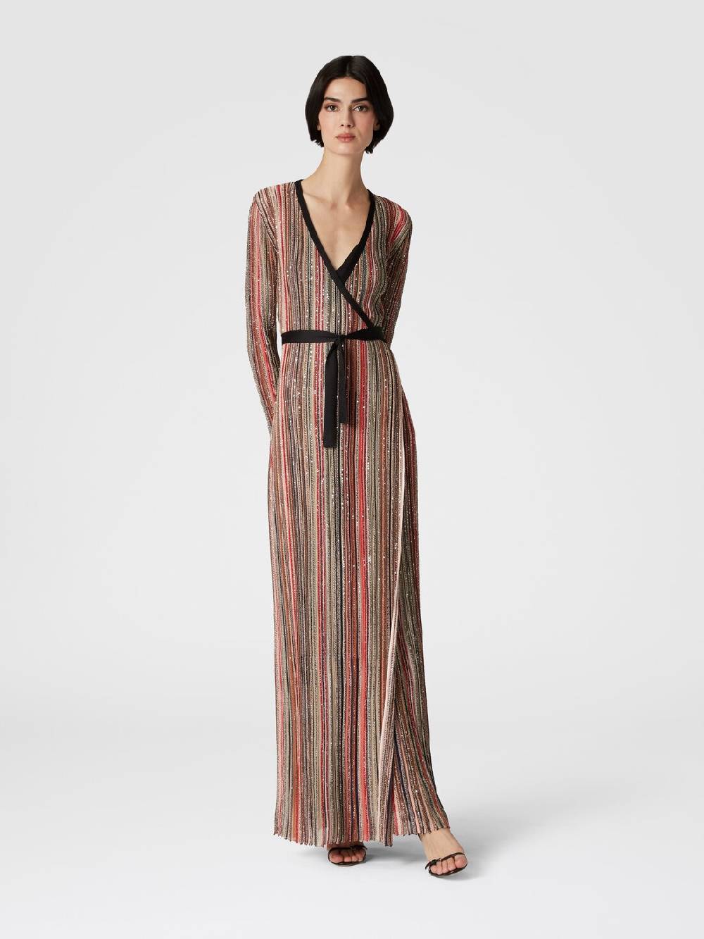 Missoni Abito lungo con chiusura a portafoglio e paillettes Offerta temporanea