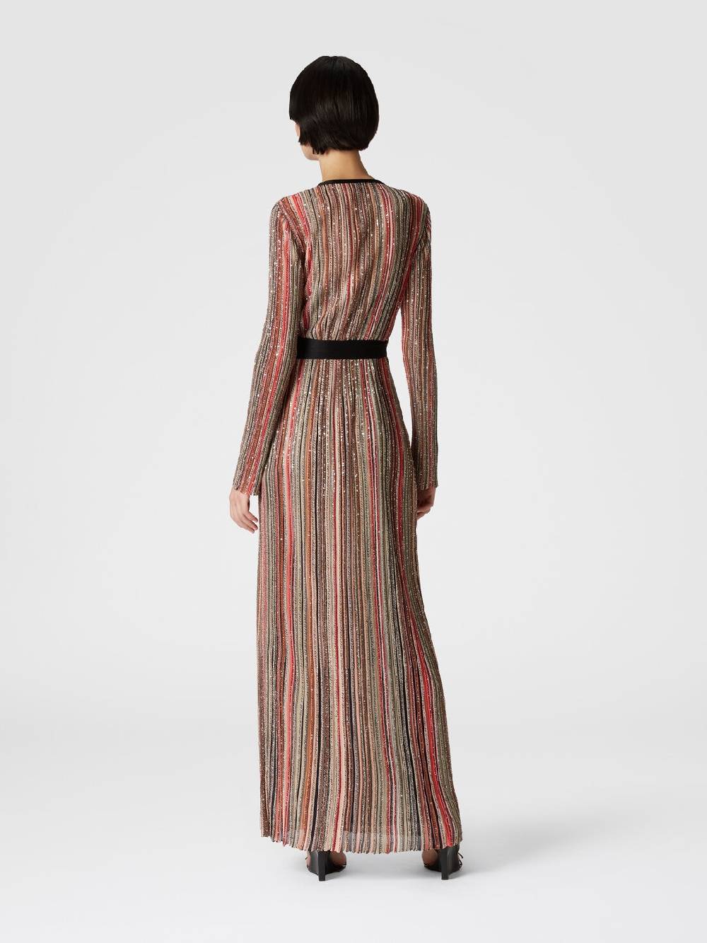 Missoni Abito lungo con chiusura a portafoglio e paillettes Offerta temporanea