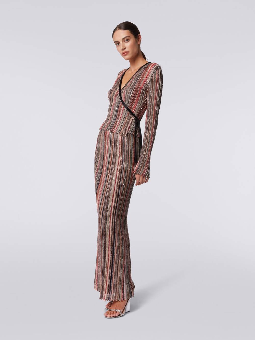 Missoni Gonna lunga plissée a righe verticali con paillettes Offerte esclusive