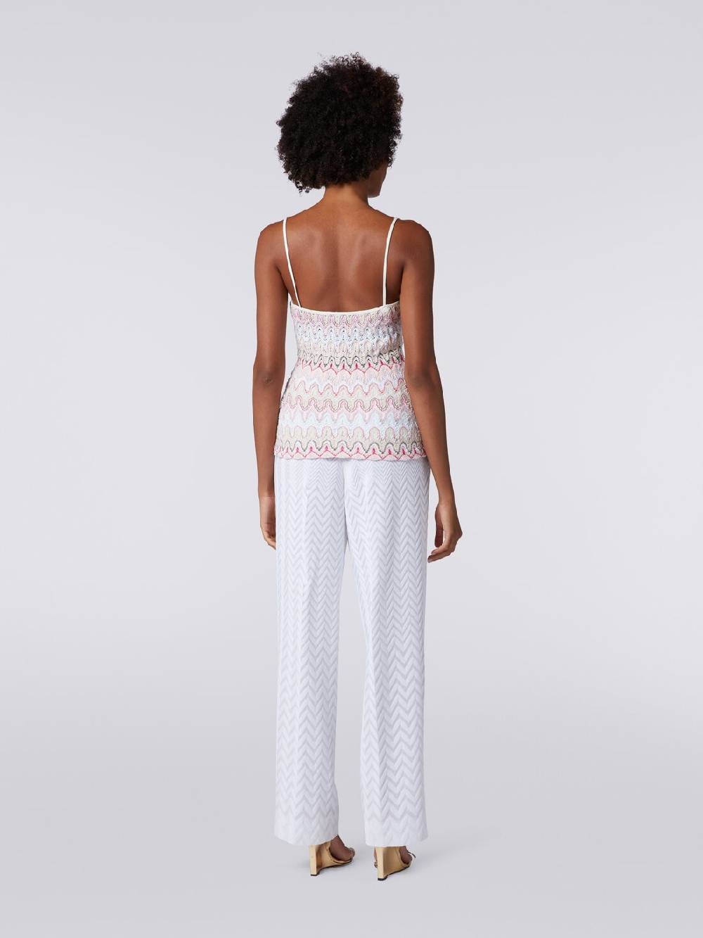 Missoni Top con scollatura a V e spalline in misto viscosa a onde effetto pizzo Grandi sconti