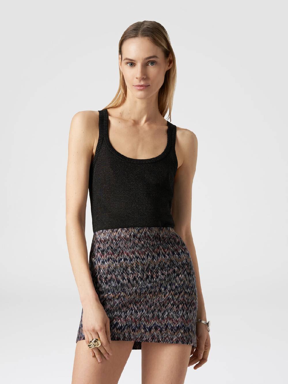 Missoni Minigonna in misto viscosa lamé zig zag Offerte giornaliere