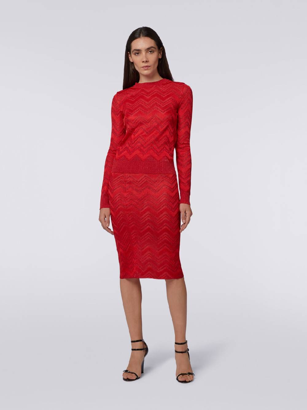 Missoni Gonna longuette in maglia zig zag con lurex Offerte speciali